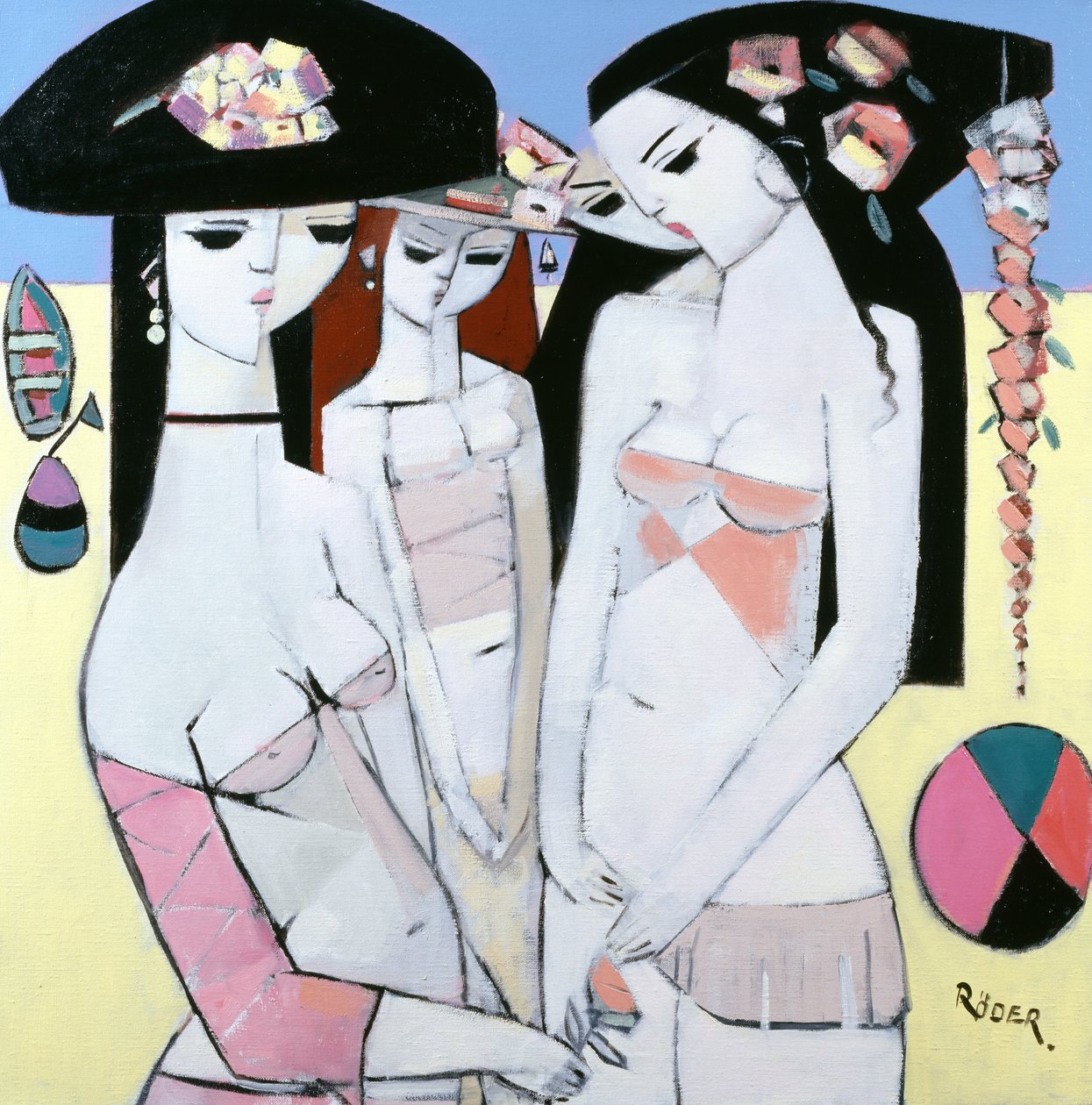 Bovy, Boat and Ball, 2008 (olej na plátně) od Endre Roder