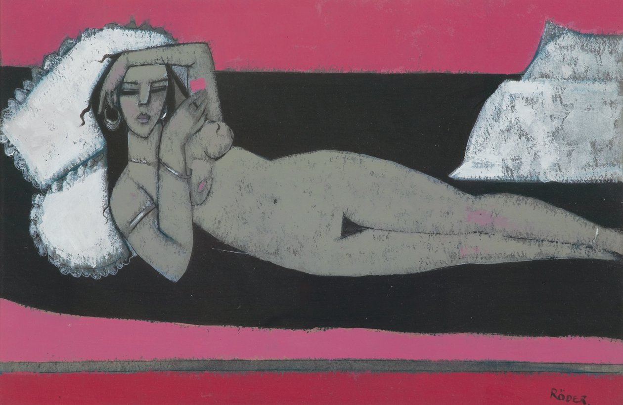 Carmena Resting (akryl na papíře) od Endre Roder