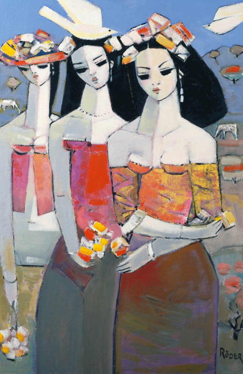 Dva bílí ptáci, 2007 (olej na plátně) od Endre Roder
