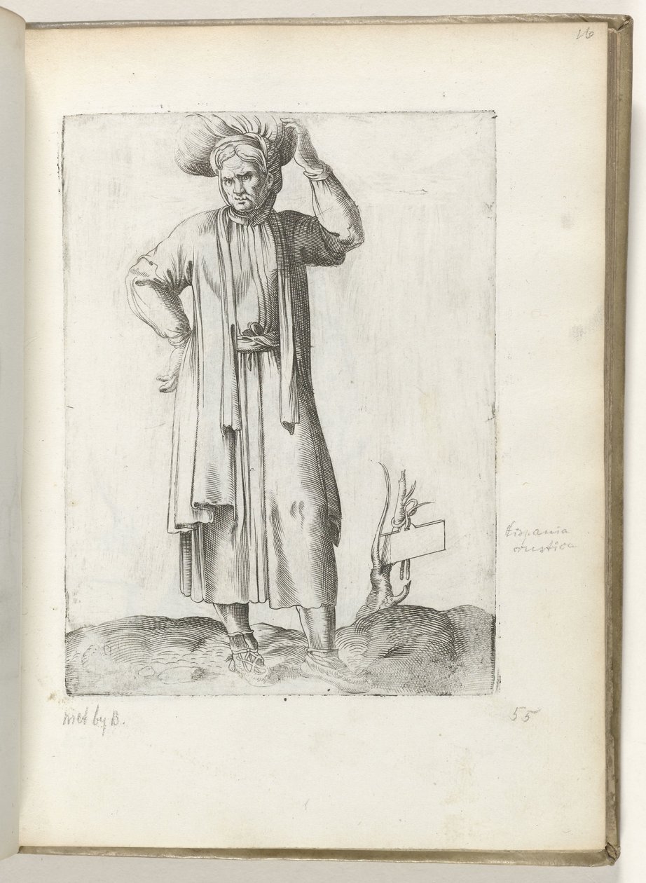 Španělský landman ca. 1550 Postoje různých národů našeho věku (název série) od Enea Vico