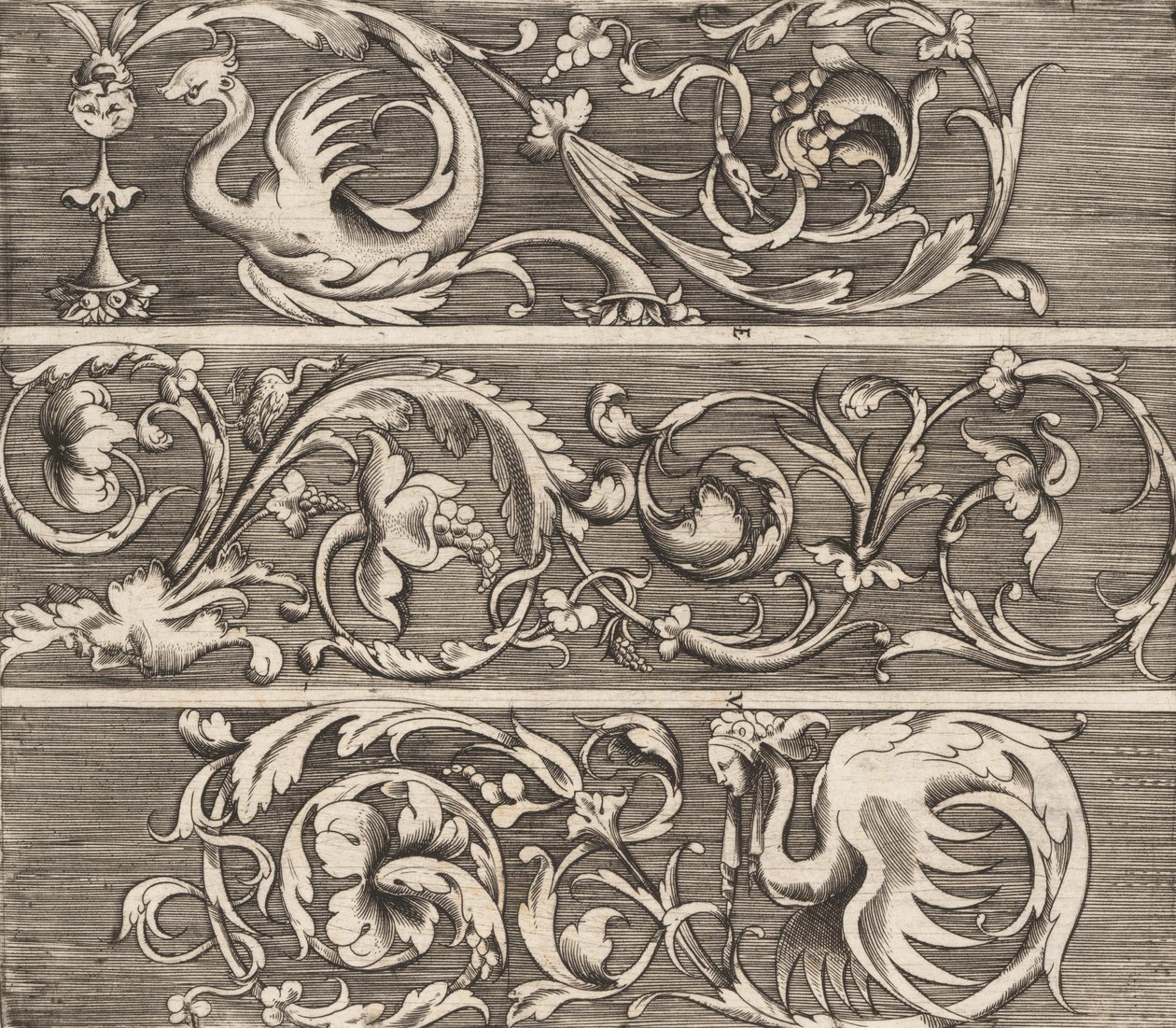 Tři vlysy s okrasným listím, ca. 1541-43. od Enea Vico