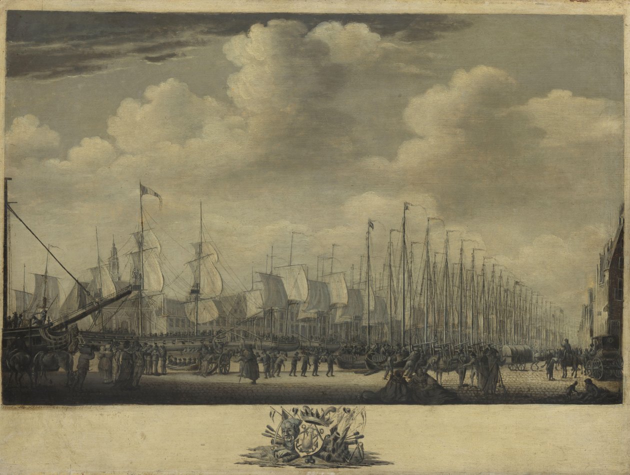 Shromáždění flotily v přístavu Vlissingen, 1804 od Engel Hoogerheyden