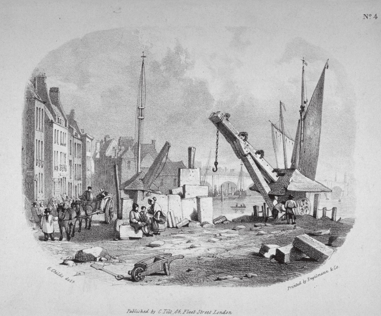 Millbank, Westminster, Londýn, c1825 od Engelmann and Company