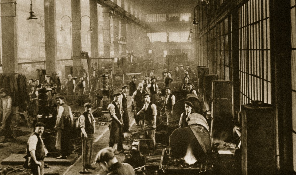 Kovářská dílna v Beckton Gas Works (sépiová fotografie) od English Photographer