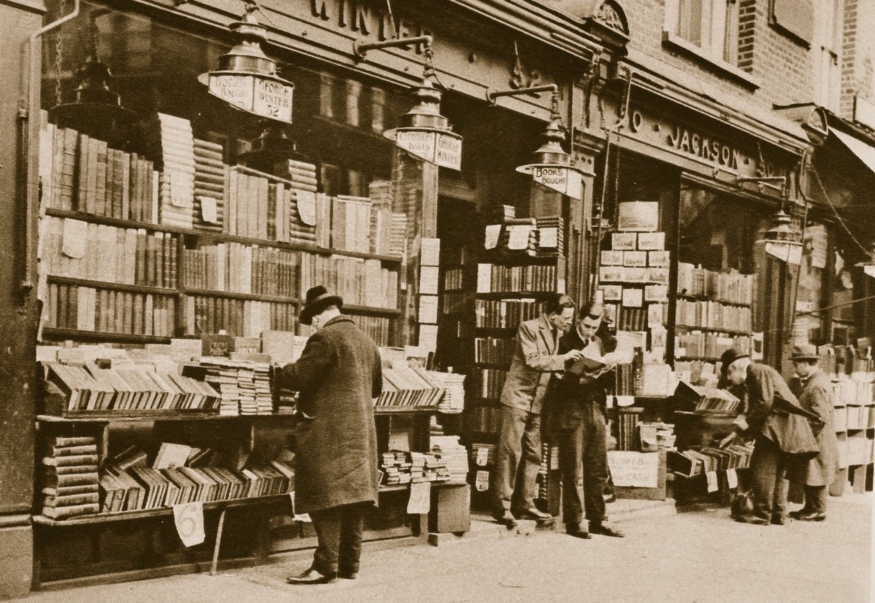 Antikvariát, Charing Cross Road (sépiová fotografie) od English Photographer