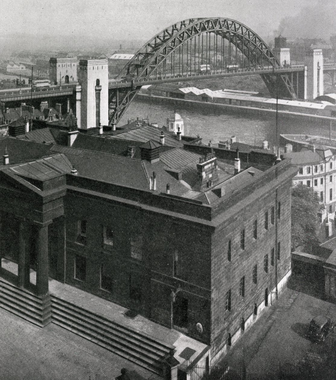 Pohled na most Tyne Bridge z Newcastle-upon-Tyne směrem na Gateshead od English Photographer