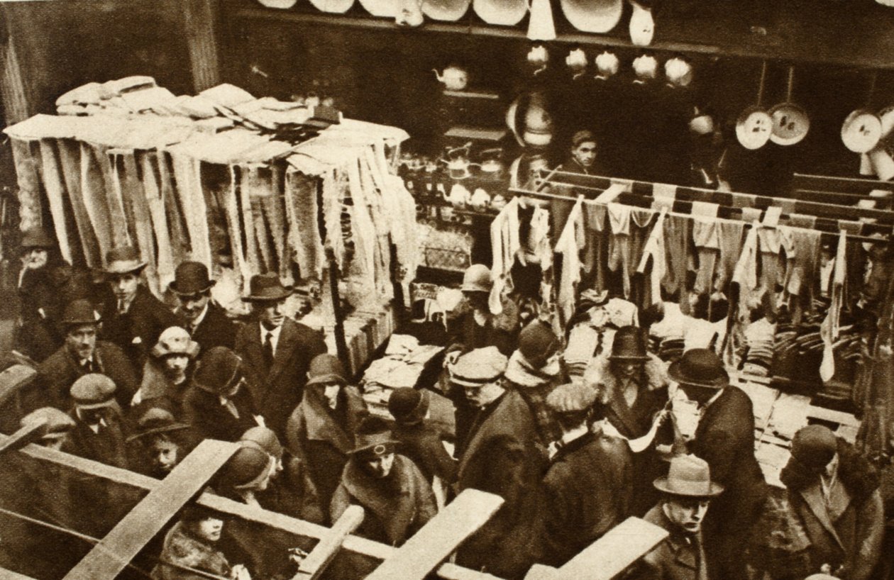 Berwick Street Market, Soho, v sobotu, z Wonderful London, publikoval 1926-27 (hlubotisk) od English Photographer