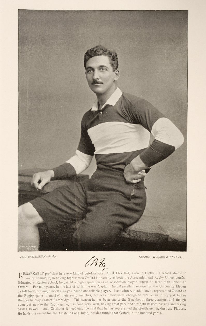 C.B. Fry, ze slavných fotbalistů, 1895 od English Photographer