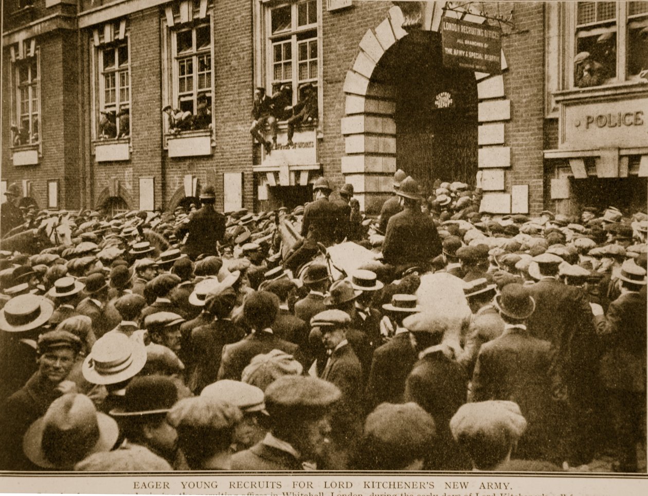 Dychtiví mladí rekruti pro Lord Kitcheners New Army, 1914-1919 od English Photographer