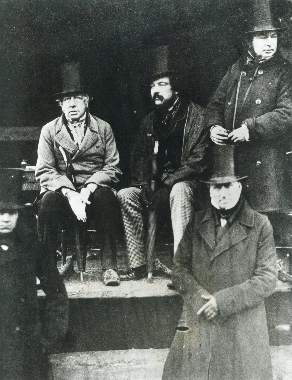 Od LtoR, Lord Paget, Lord Carlisle a Isambard Kingdom Brunel (1806-59) od English Photographer