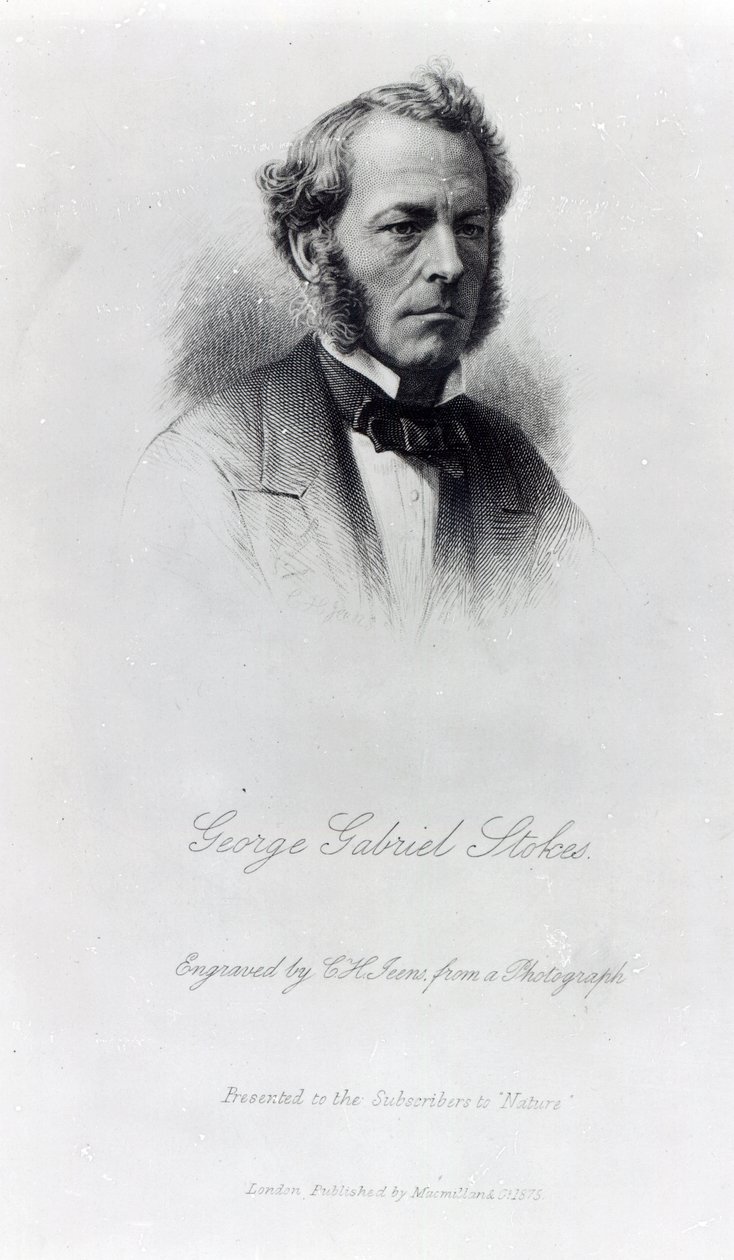 George Gabriel Stokes, rytý CH Jeens, 1875 od English Photographer