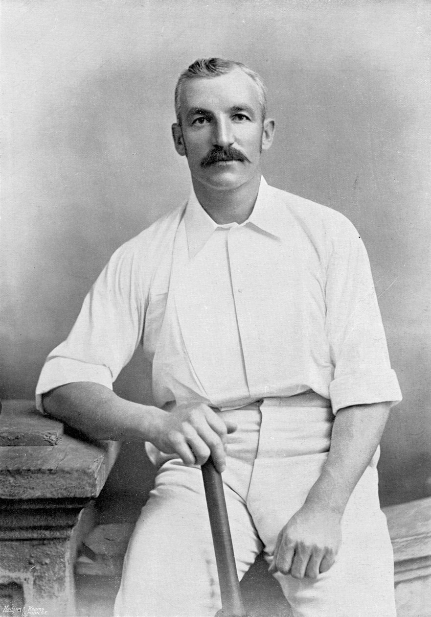 George Giffen, ze slavných hráčů kriketu a kriketových hřišť, publikoval Hudson a Kearns, 1895 od English Photographer
