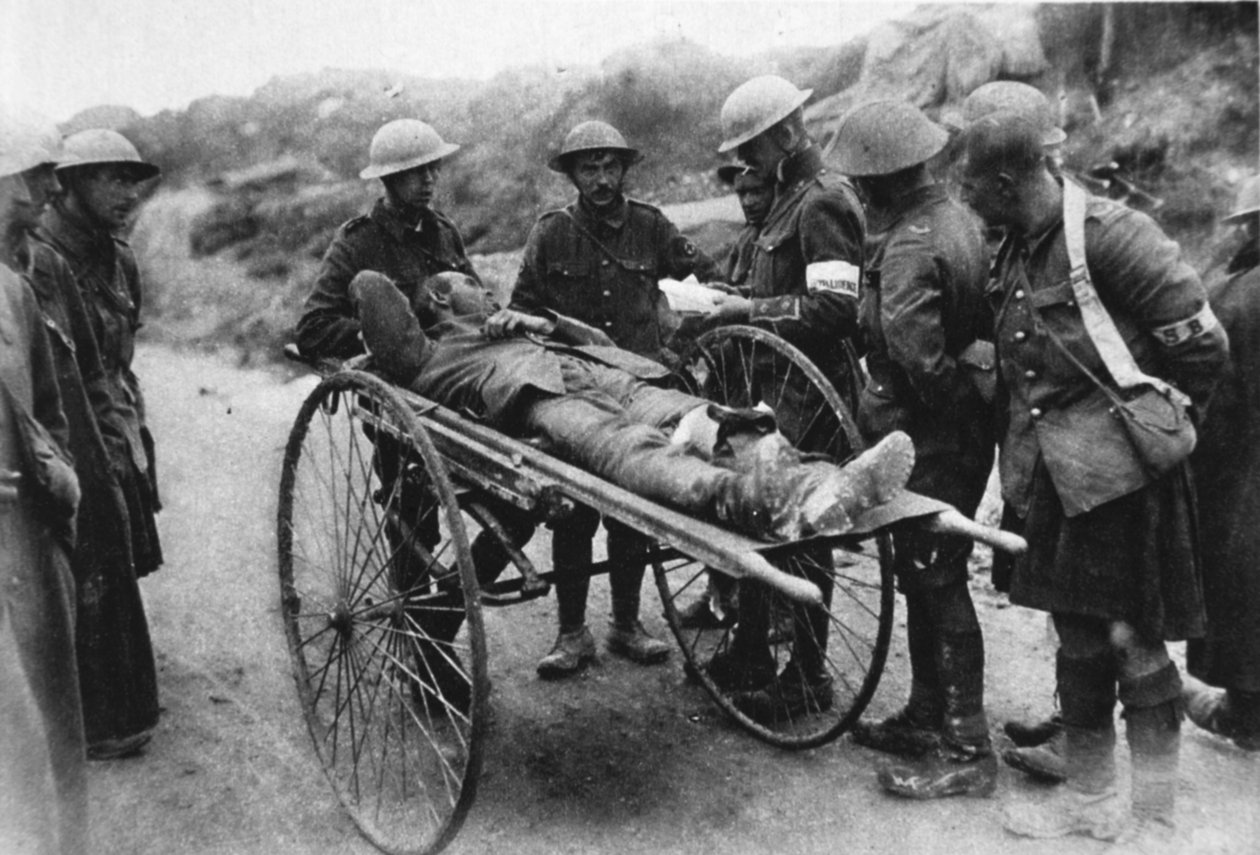 Němečtí zajatci: zraněný muž, který si vzal jméno, z The Illustrated War News, 26. července 1916 od English Photographer