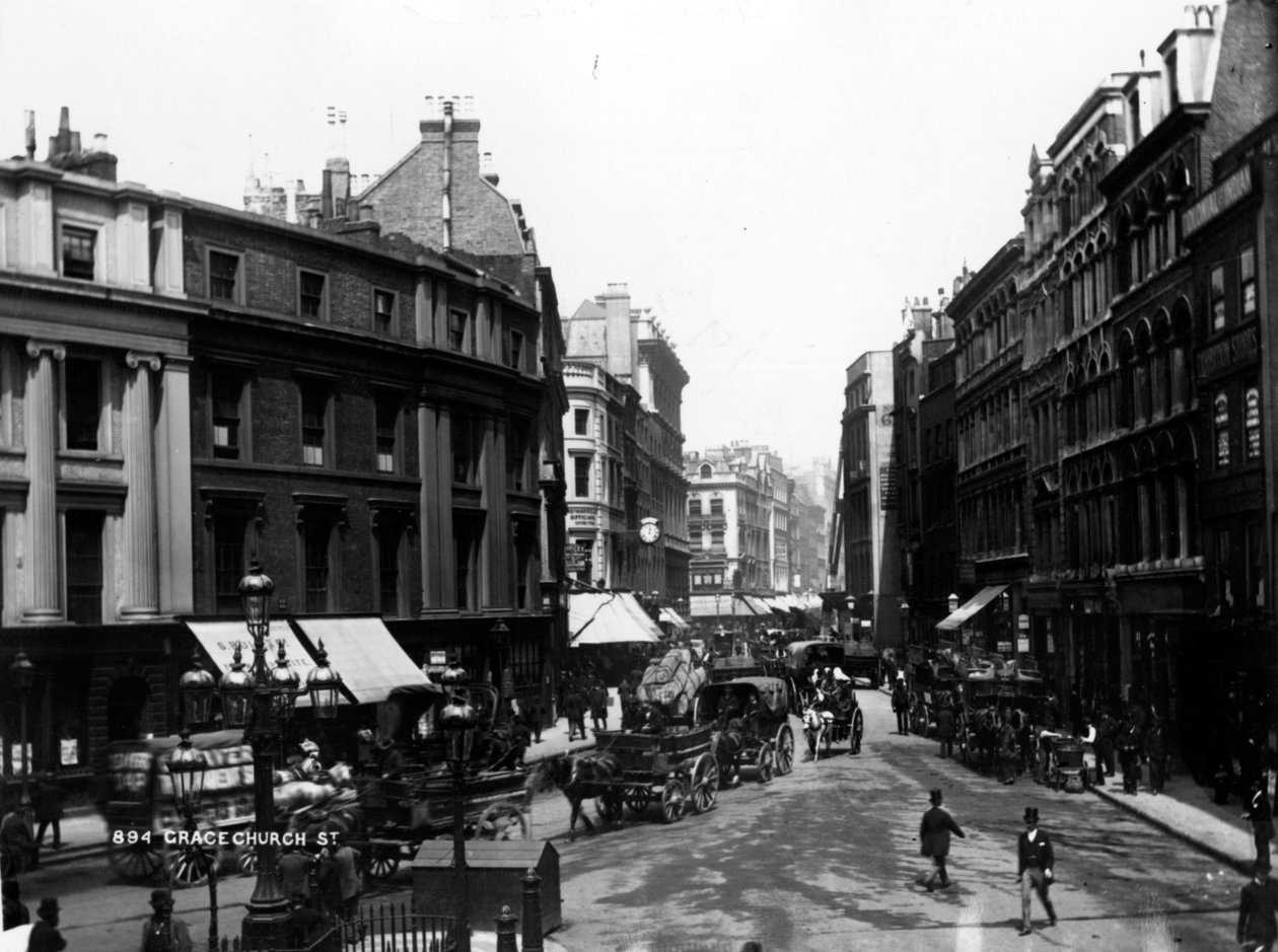 Gracechurch Street, Londýn, kolem roku 1890 od English Photographer