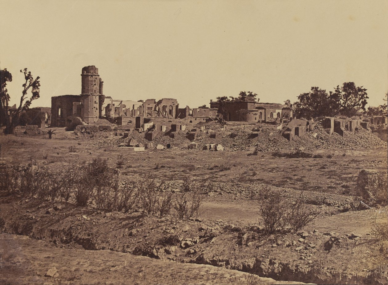 Hřbitov v rezidenci v Lucknow, kolem roku 1858 (sépiová fotografie) od English Photographer