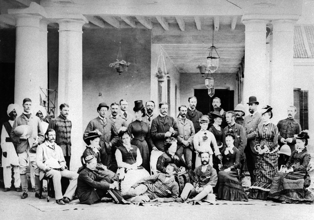 Skupina Evropanů v koloniální Indii, c.1870 od English Photographer
