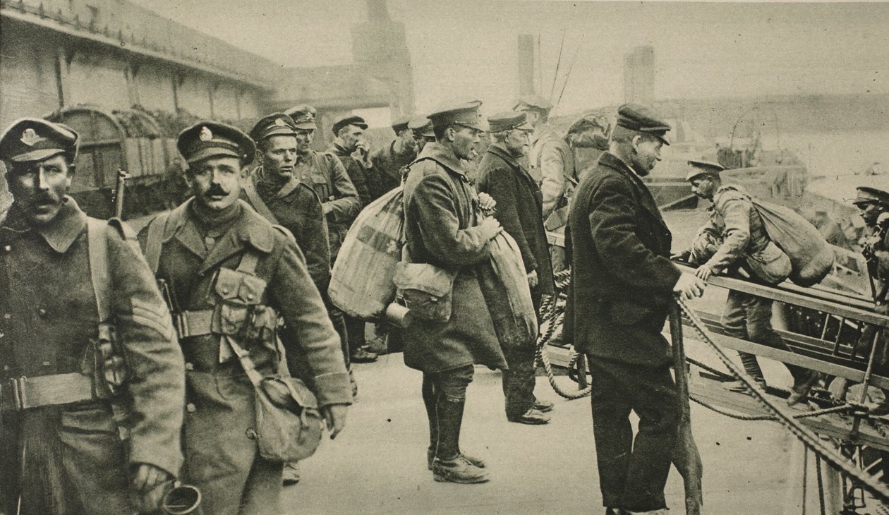 Střelci z R.F.A. vylodění v Doveru po čtyřech a půl letech válečné služby v zahraničí, 1919 od English Photographer