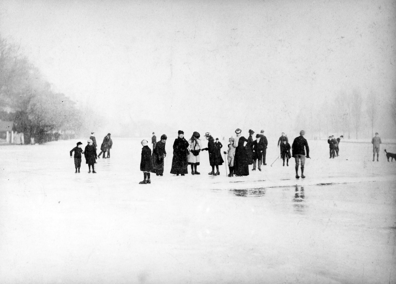 Bruslení na močálech, c.1870-99 od English Photographer