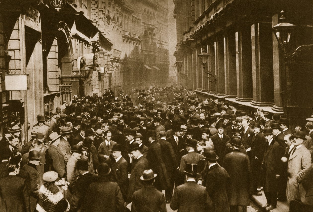 Na Throgmorton Street vedle severní zdi Londýnské burzy (sépiová fotografie) od English Photographer