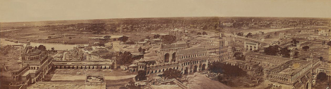 Indické panoráma města, ze sbírky dvaceti devíti fotografií spojených s indickou vzpourou, kolem roku 1858 od English Photographer