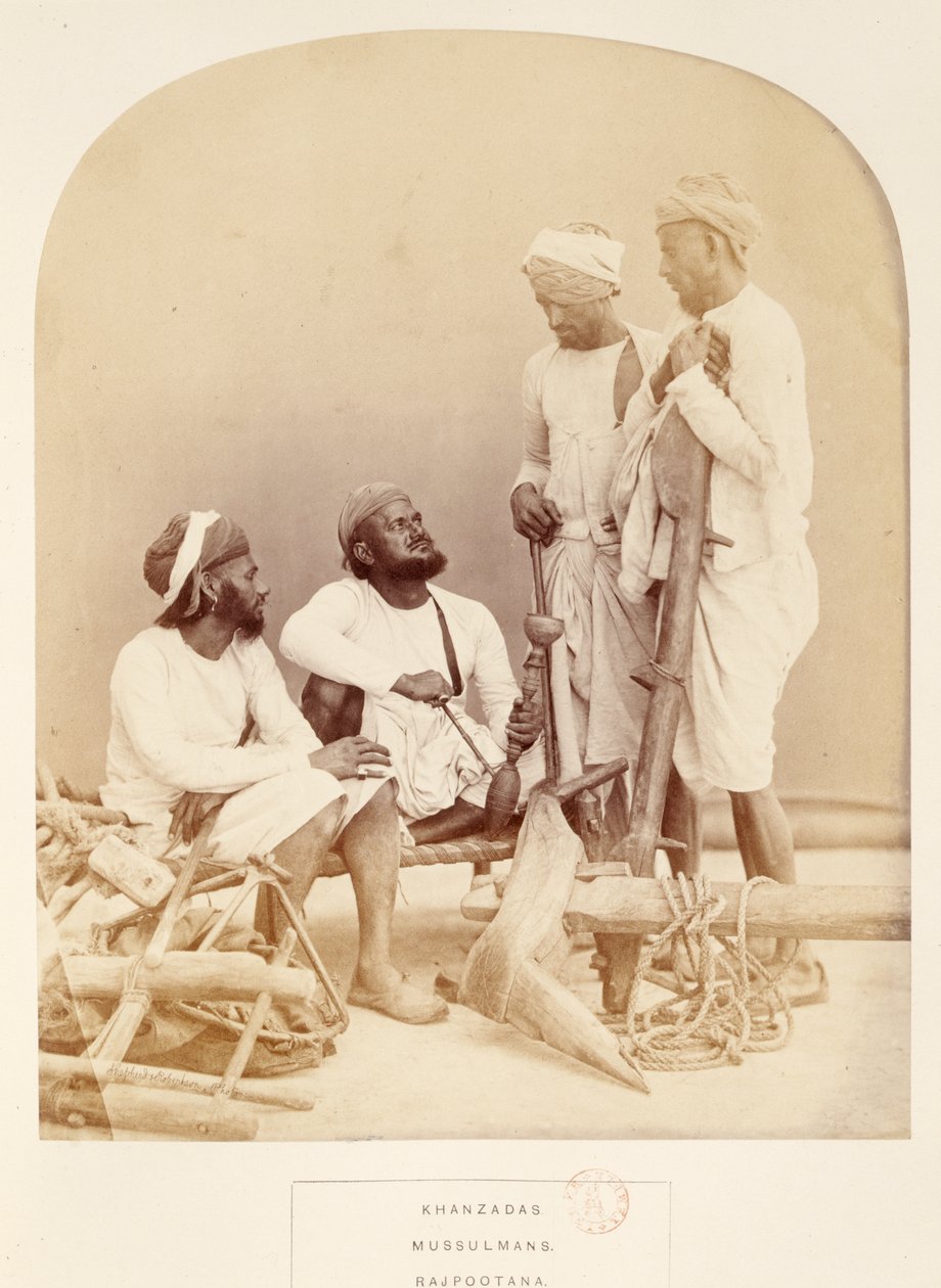 Khanzadas, Mussulmans, Rajpootana, from The People of India, J. Forbes Watson, publikoval 1868 (tisk alba) od English Photographer