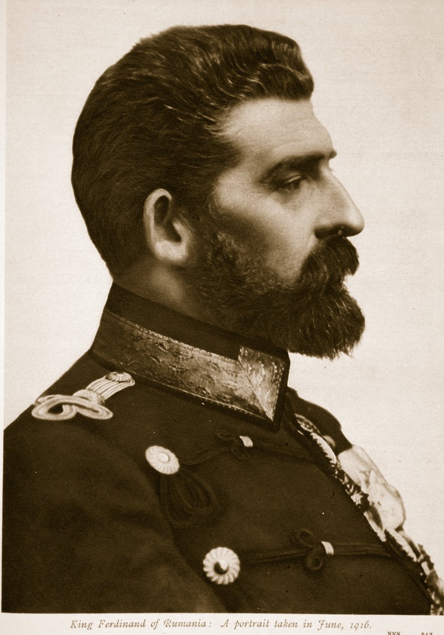 Rumunský král Ferdinand: Portrét pořízený v červnu 1916 od English Photographer