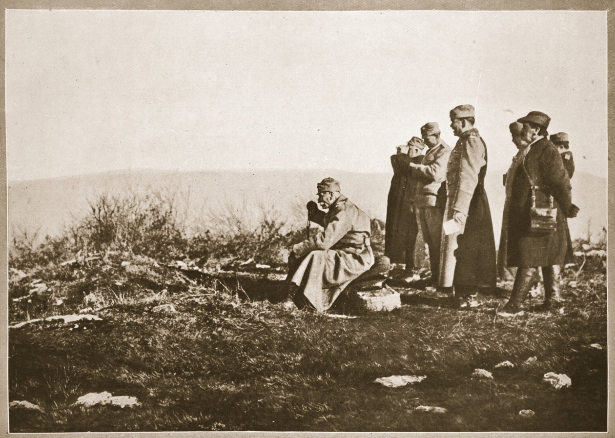 Srbský král Petr na frontě (sépiová fotografie) od English Photographer