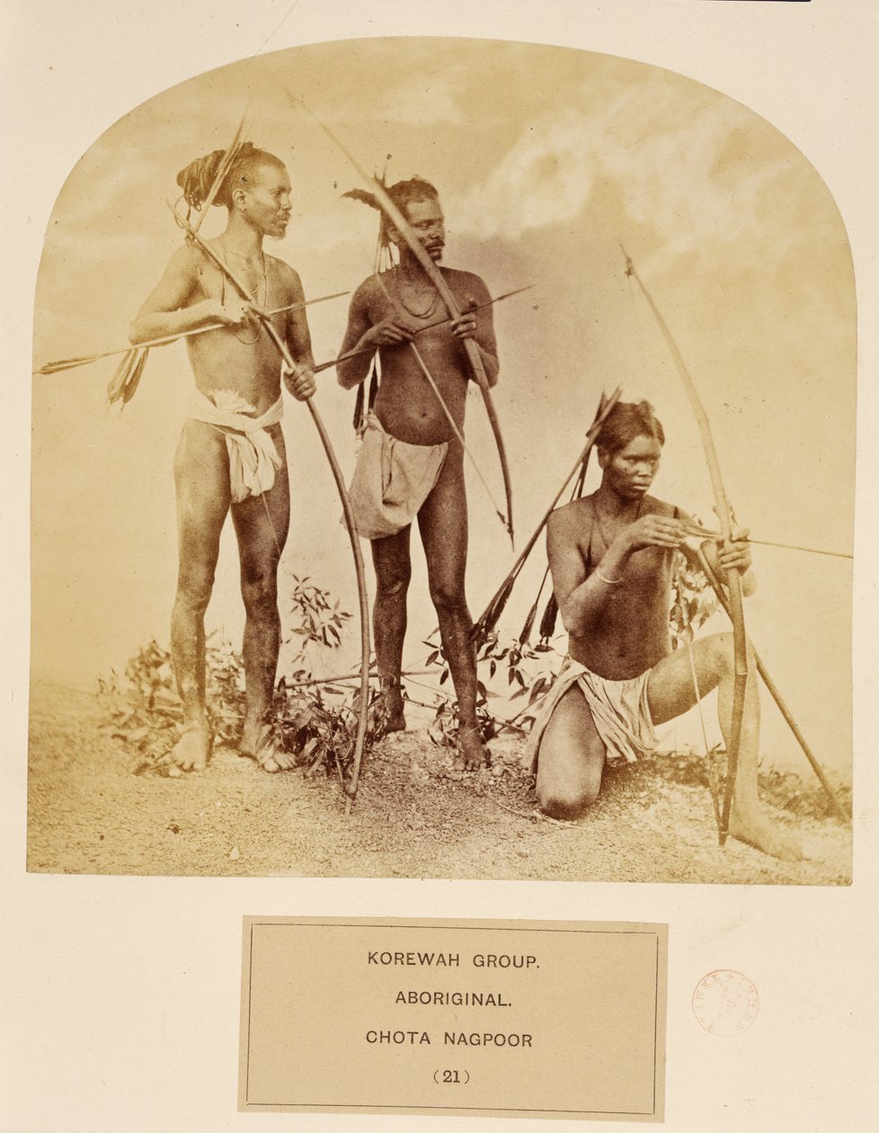 Korewah Group, domorodec, Chota Nagpoor, z The People of India, J. Forbes Watson, publikoval 1868 (tisk alba) od English Photographer