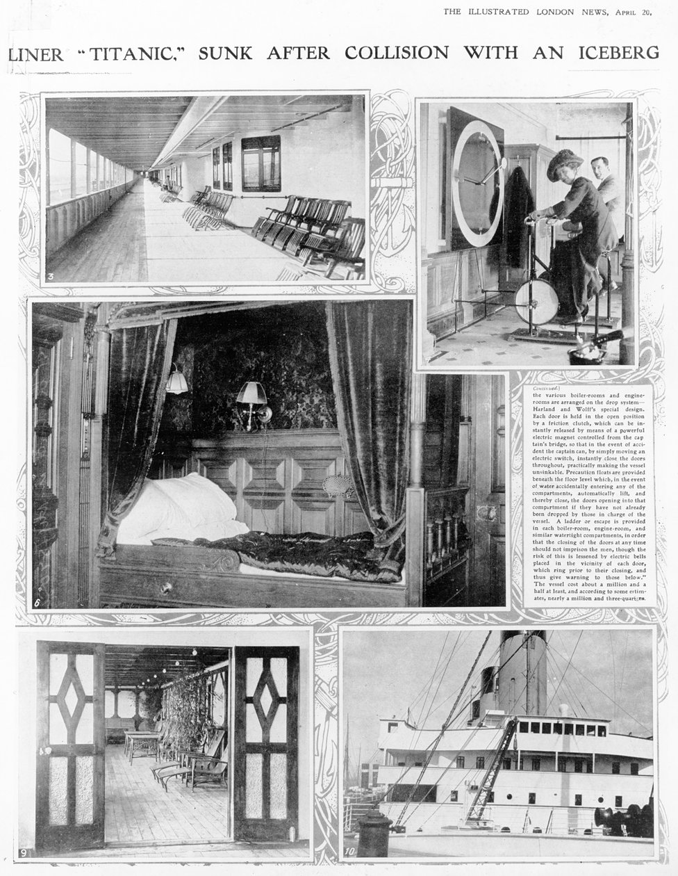 Liner Titanic potopený po srážce s ledovcem, z The Illustrated London News, 20. dubna 1912 od English Photographer