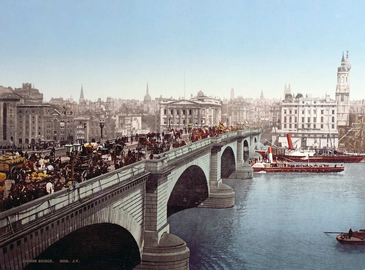 London Bridge c.1900 (po barevné fotografii) od English Photographer
