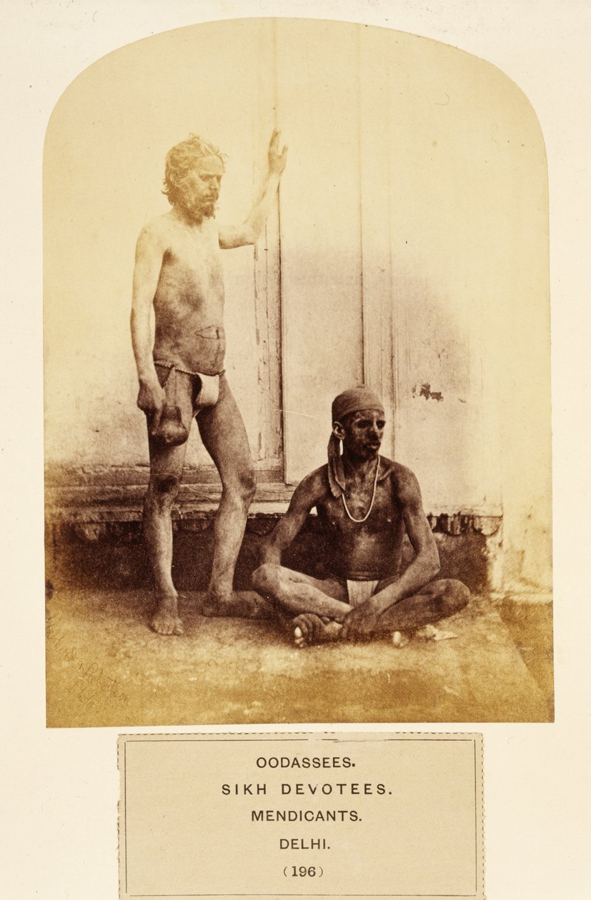 Oodassees, Sikh Devotees, Mendicants, Delhi, od The People of India, od J. Forbes Watson, publikoval 1868 (tisk alba) od English Photographer