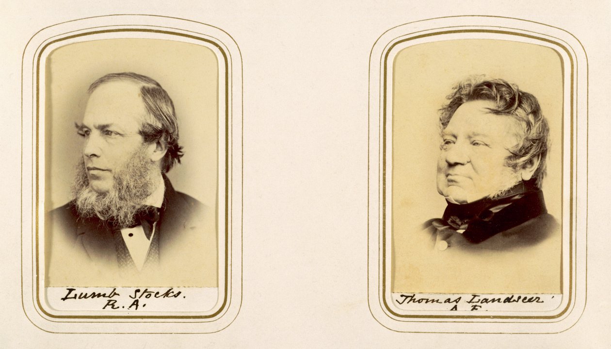 Portréty Lumb Stocks a Thomas Landseer (sépiová fotografie) od English Photographer
