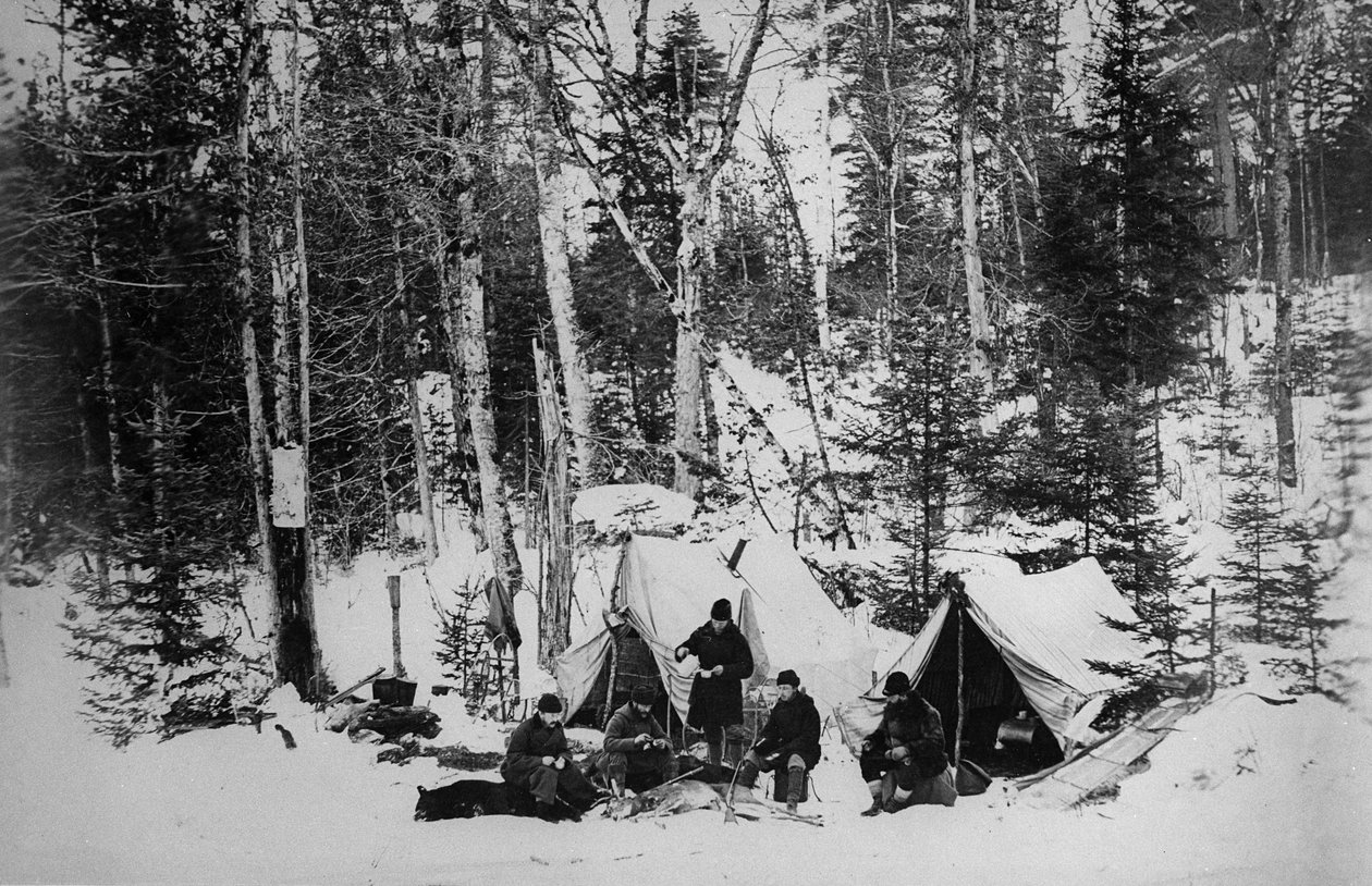 Výprava na lov losů prince Arthura v Kanadě, kolem roku 1870 od English Photographer