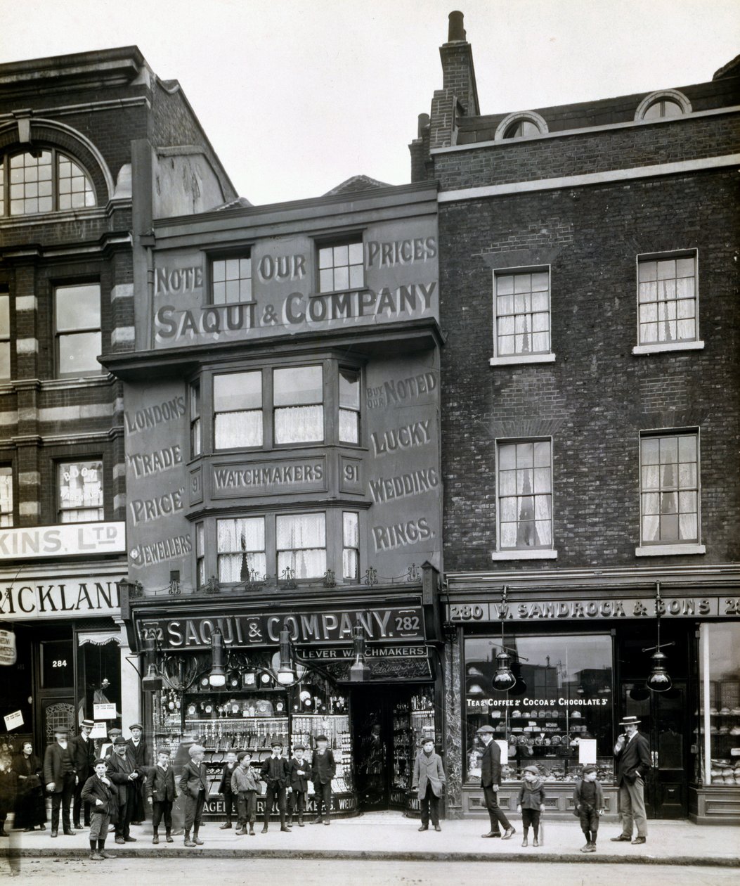 Saqui und Company, 282 Bishopsgate, Londýn, počátek 20. století od English Photographer