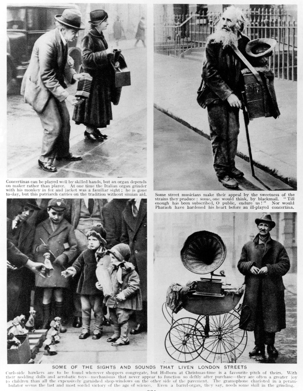 Některé z památek, které oživují londýnské ulice, ilustrace z „Nádherného Londýna“ od Almey St.John Adcock, 1935 od English Photographer