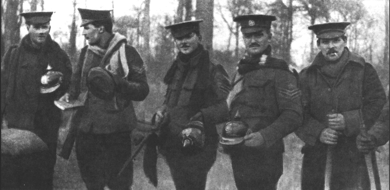 Vánoční příměří z roku 1914, zveřejněné v roce 1915 od English Photographer