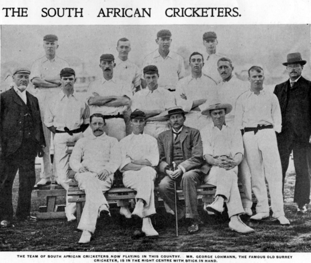The South African Cricketers, ilustrace z The King, 25. května 1901 od English Photographer