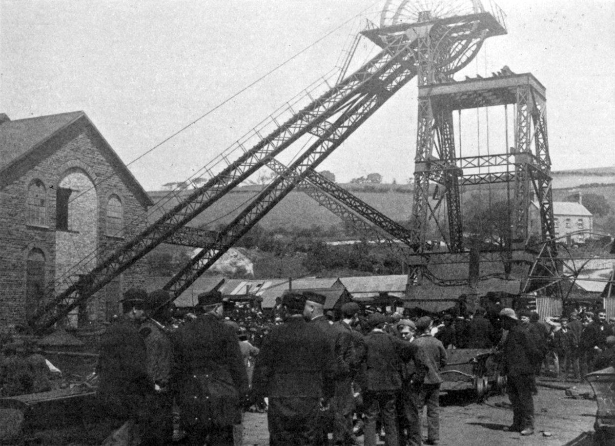 The Welsh Colliery Disaster, ilustrace z The King, 1. června 1901 od English Photographer