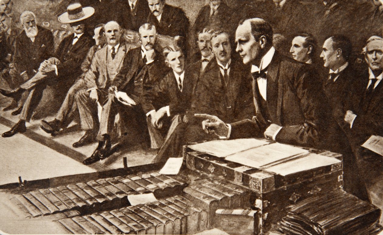 Den nebezpečí je příliš pozdě na přípravu: pan Churchill jako první lord admirality učinil své významné prohlášení o námořní politice v Dolní sněmovně, 22. července 1912, z The Illustrate od English Photographer