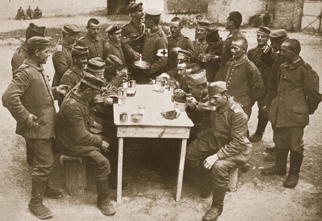 Způsob, jakým se zachází s německými válečnými zajatci poté, co byli zajati (sépiová fotografie) od English Photographer