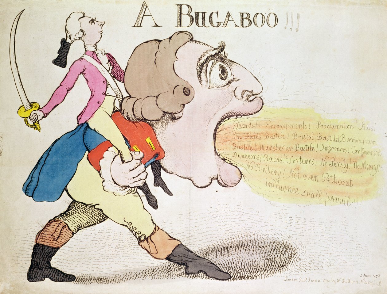Bugaboo!!! (ručně kolorovaná rytina) od English School