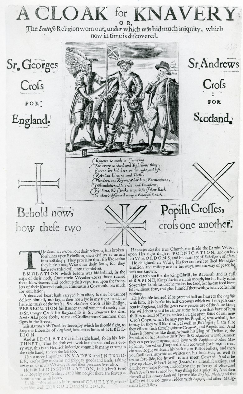 Plášť pro Knaveryho, 1642 (rytina a knihtisk) od English School