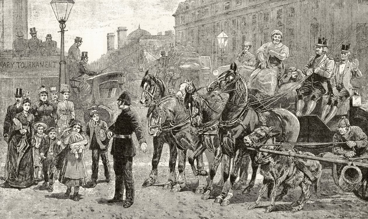 A Crowded Crossing on a London Street, z 