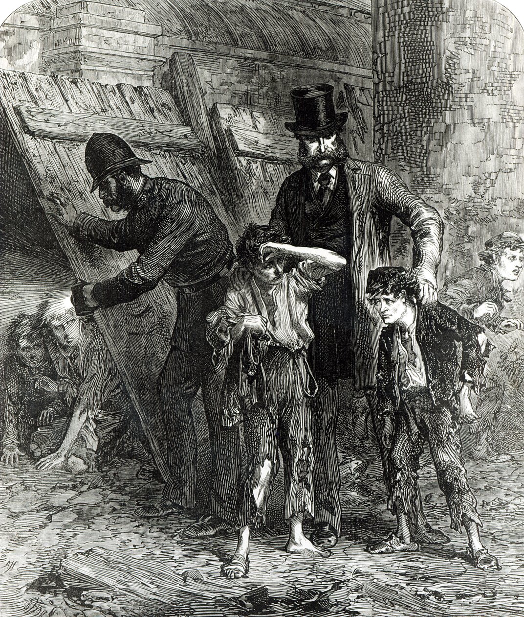 A London School-Board Capture, 2:40, z The Illustrated London News, 9. září 1871 od English School