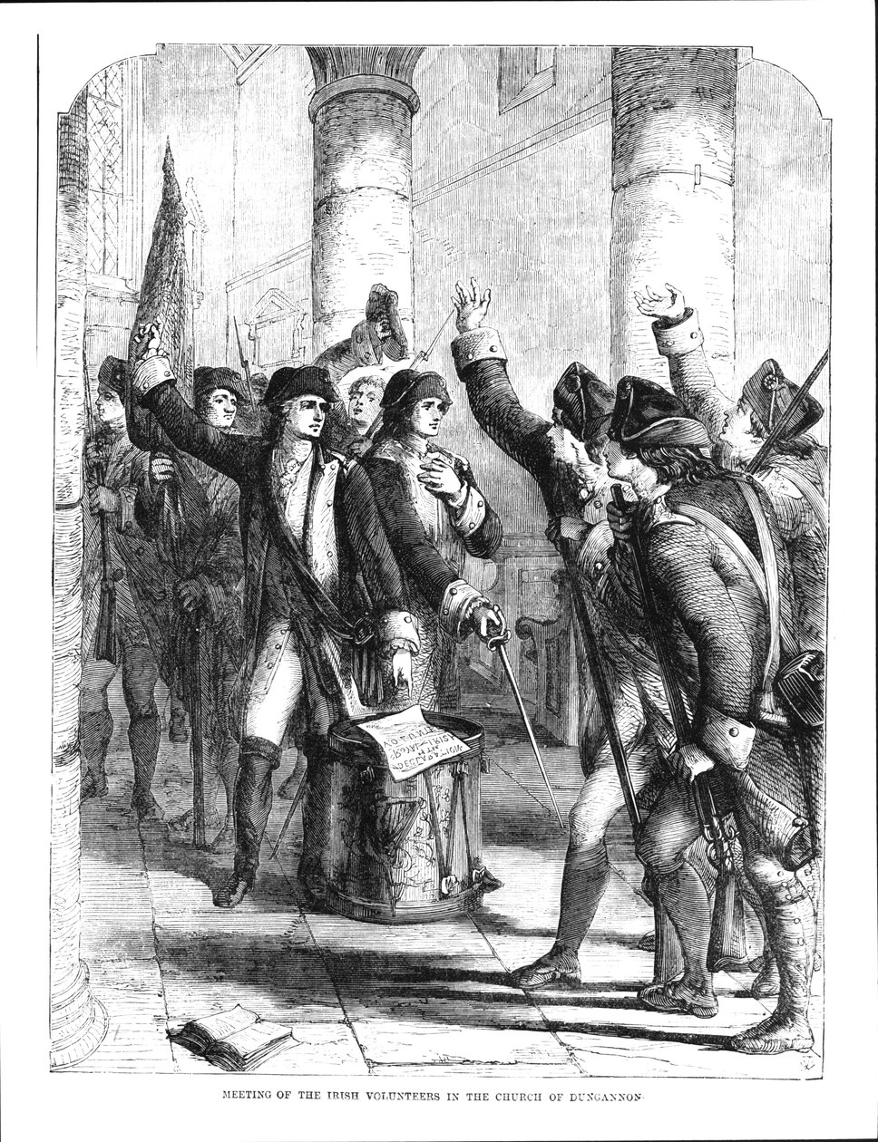 Setkání irských dobrovolníků v kostele Dungannon v roce 1784 od English School