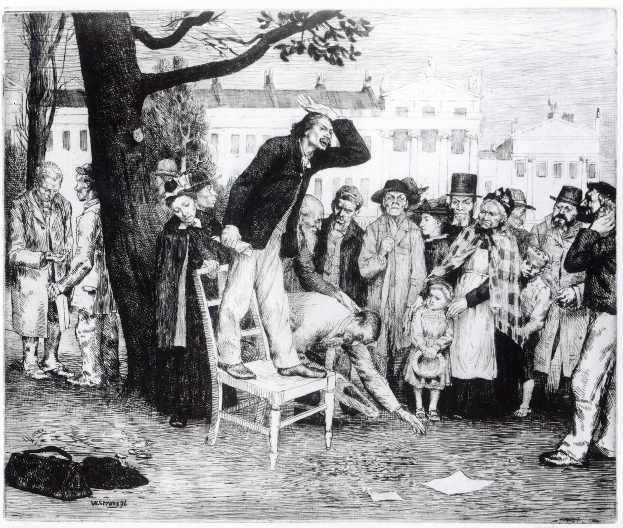 Socialistický mluvčí, vyryl W. Strong, 1891 od English School