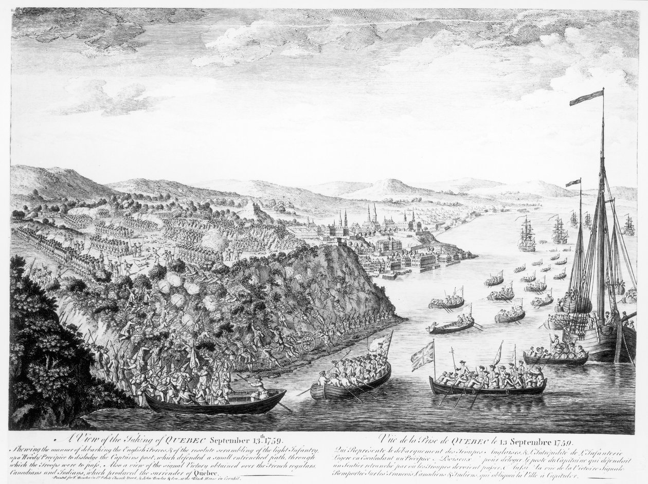 Pohled na dobytí Quebecu, 13. září 1759 od English School
