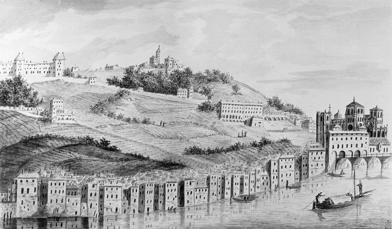 Pohled na přístav města Lyon z Rhony, 1870 od English School