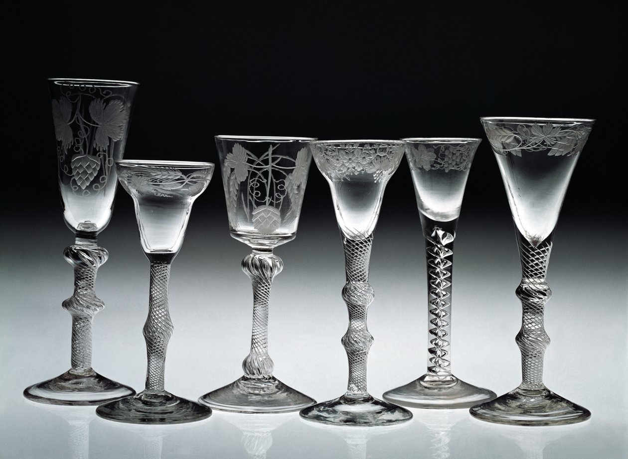 Air-twist brýle, 1750-60 (sklo) od English School
