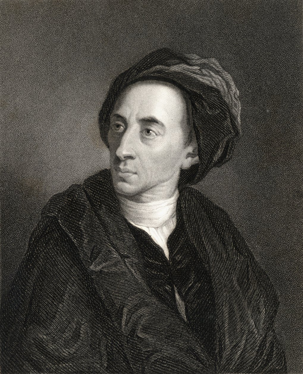 Alexander Pope (1688-1744) z ‚Galerie portrétů‘, publikoval 1833 od English School